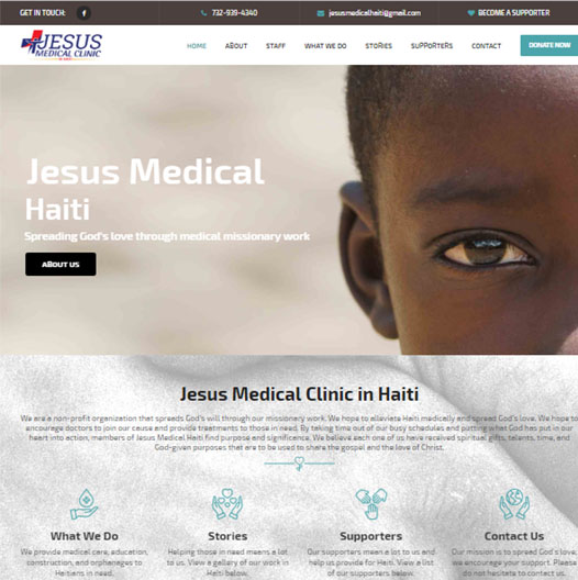 Jesus Medical in Haiti, a website made by the Philadelphia area web development company TAF JK Group Inc.
